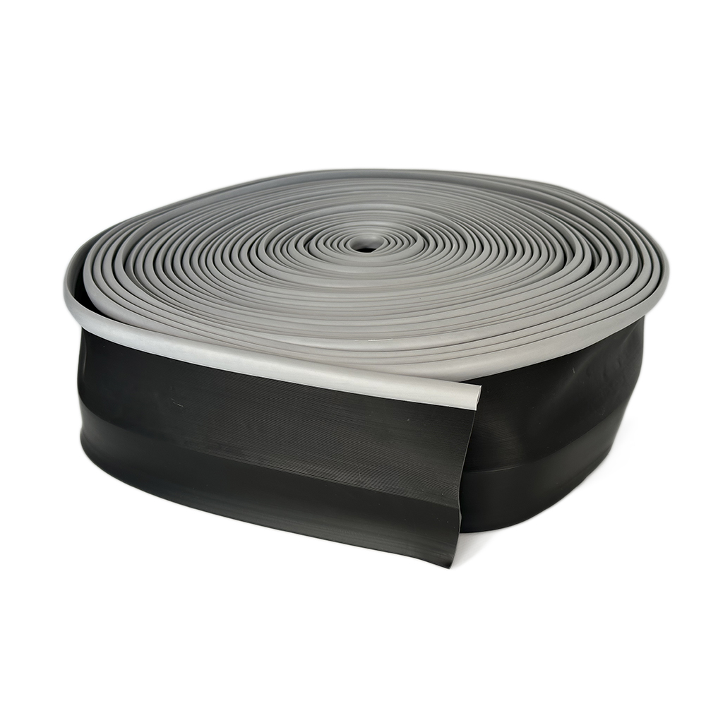 Еластичний ПВХ-лінтус PS-100 мм для виведення покриттів на стіну, сіра крайка, 25 метрів