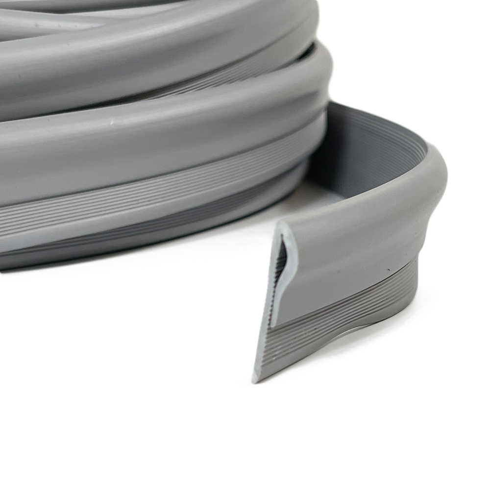 Гнучкий профіль PS-28 торцевий для закладення лінолеуму на стіну (кромка), сірий, 100 метрів